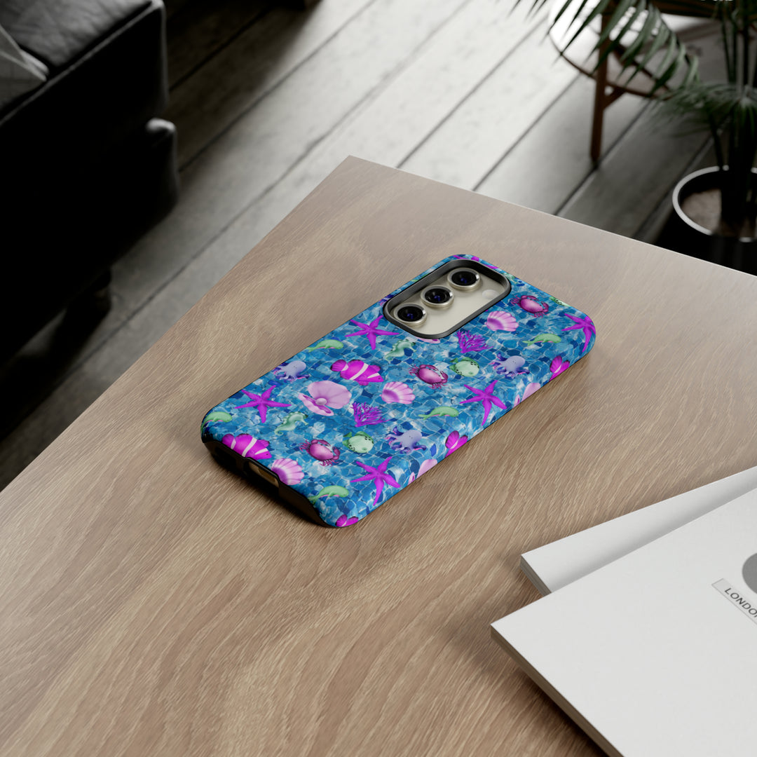 Cute Samsung Phone Case | Aesthetic Samsung Phone Case | Galaxy S23, S22, S21, S20 | Blue Pink Under The Sea, Protective Phone Case - Studio40ParkLane