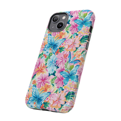 Premium Tough Butterflies Flowers Cute Phone Cases for Samsung S24, S23, S22, S21, S20, Plus and Ultra, Iphone 16 Pro Max,15, 14, 13, 12, 11, 10