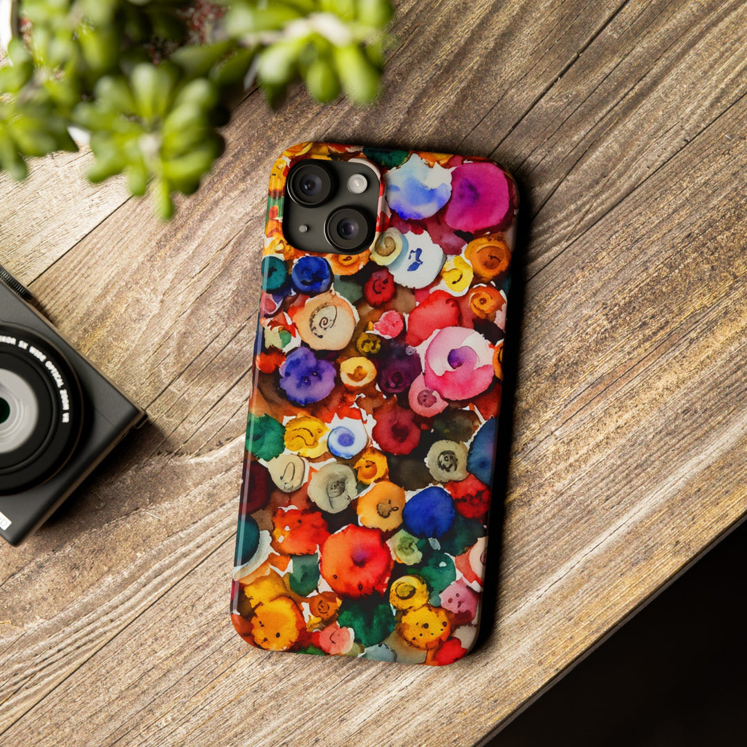 Slim Cute Phone Cases for Iphone | iPhone 15 Case | iPhone 15 Pro Max Case, Iphone 14, Iphone 14 Pro Max, Iphone 13, Colorful Buttons Abstract - Studio40ParkLane