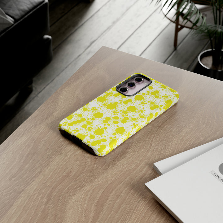 Cool Phone Case | Aesthetic Phone Case | Paint Splash Yellow | For Samsung Galaxy S23, S22, S21, S20 | Luxury Double Layer | Cute - Studio40ParkLane