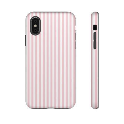 Tough Premium Sweet Pink Stripes Phone Case Gift for Her - For Apple iPhone 16 Pro Max 16e iPhone 15 Pro iPhone Iphone 14 Plus 13 Pro 12 SE XR - Studio40ParkLane