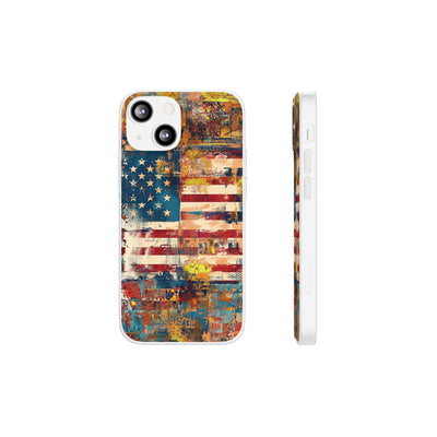 Cute Flexi Phone Cases, US Flag Abstract, Compatible with Samsung Galaxy S23, Samsung S22, Samsung S21, Samsung S20, Galaxy S20 Ultra