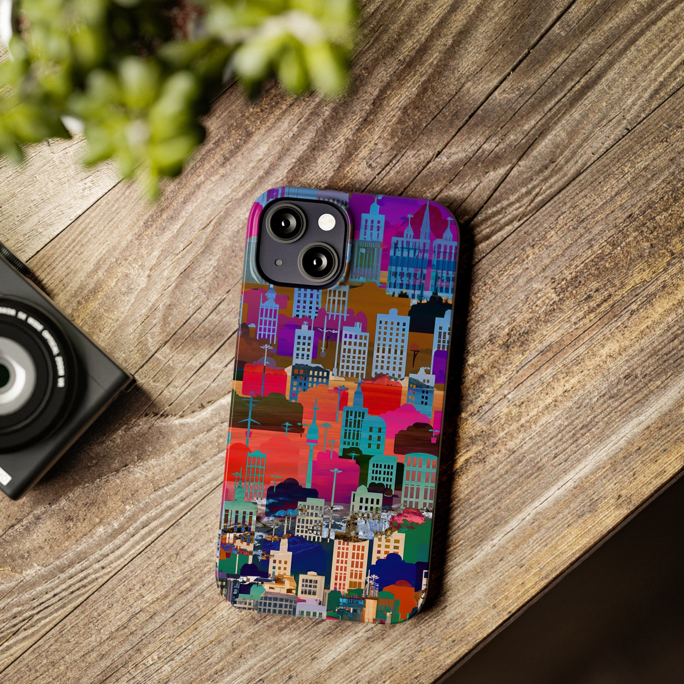 City Skyline Mosaic Slim Cute Phone Cases for Iphone | iPhone 15 Case | iPhone 15 Pro Max Case, Iphone 14, Iphone 14 Pro Max, Iphone 13, 12