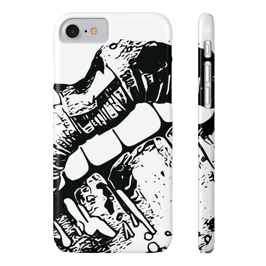 Slim Cute Phone Cases for Iphone - | iPhone 15 Case | iPhone 15 Pro Max Case, Iphone 14 Case, Iphone 14 Pro Max, Iphone 13, Smile Lips Black and White - Studio40ParkLane