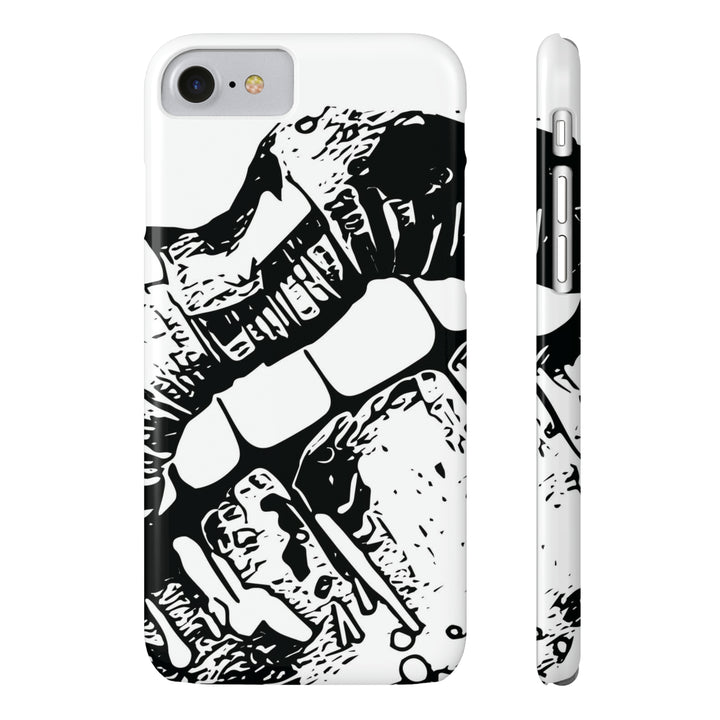 Slim Cute Phone Cases for Iphone - | iPhone 15 Case | iPhone 15 Pro Max Case, Iphone 14 Case, Iphone 14 Pro Max, Iphone 13, Smile Lips Black and White - Studio40ParkLane