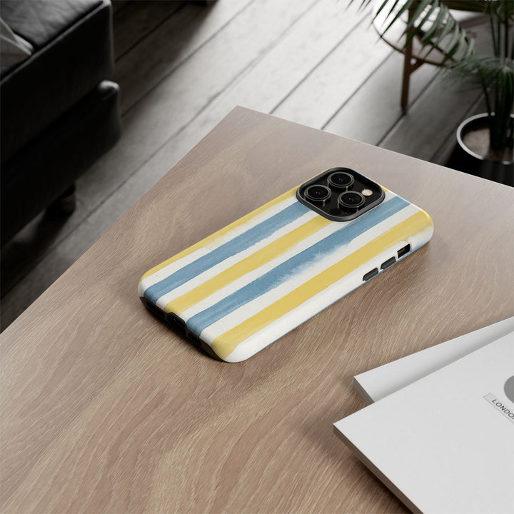Tough Cute Yellow Stripes Phone Case, for IPhone 17 Pro Max | Iphone 17 Air, Iphone 16, IPhone 15, 14 13 12, Samsung Galaxy S26, S25, S24, S23 - Studio40ParkLane