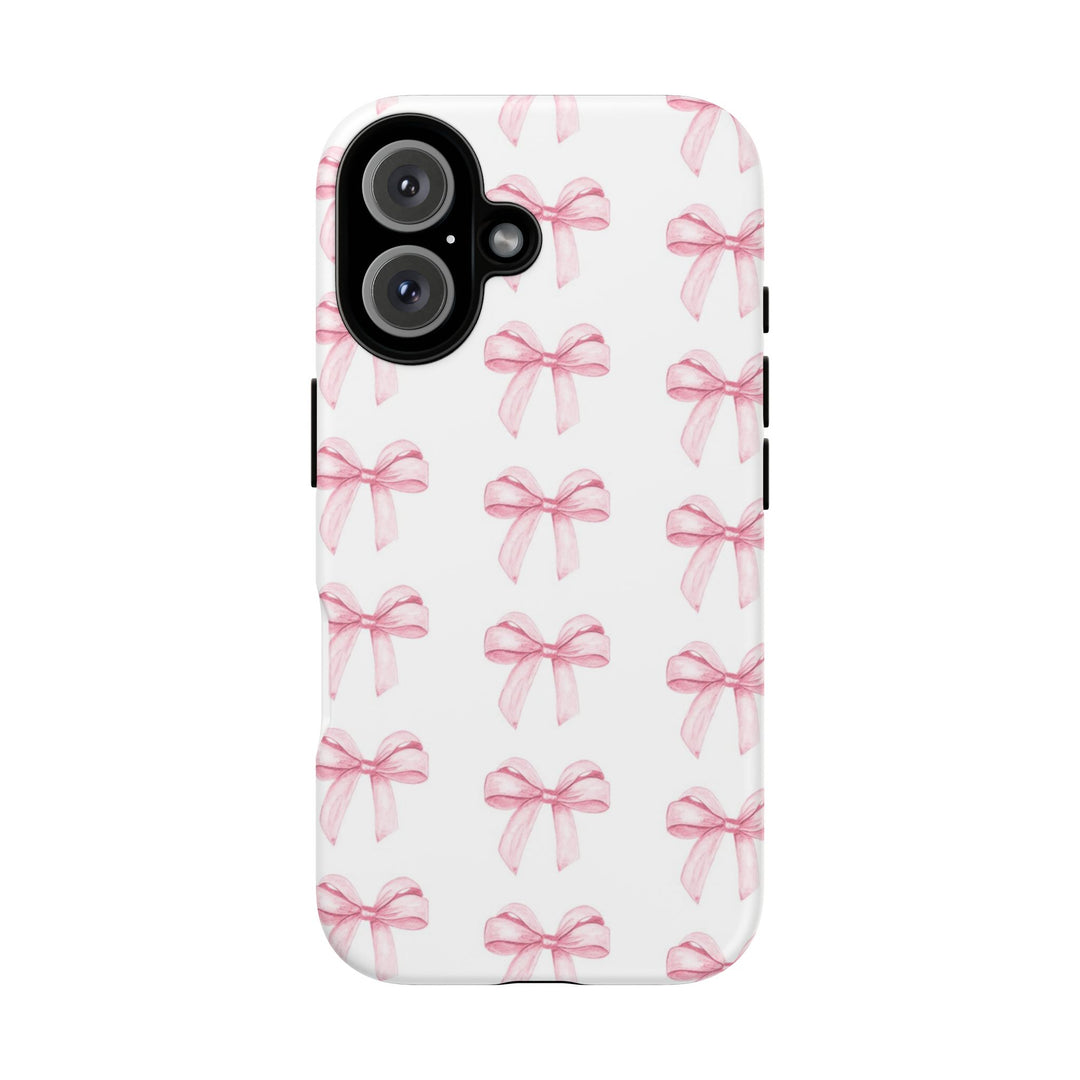 Pink Bows Cute Phone Case, for IPhone 16 Pro Max | Iphone 15, Iphone 14, IPhone 13 Case, 11 8 7, Samsung Galaxy S24, S23, S22, S21, 2 Layer Protection - Studio40ParkLane