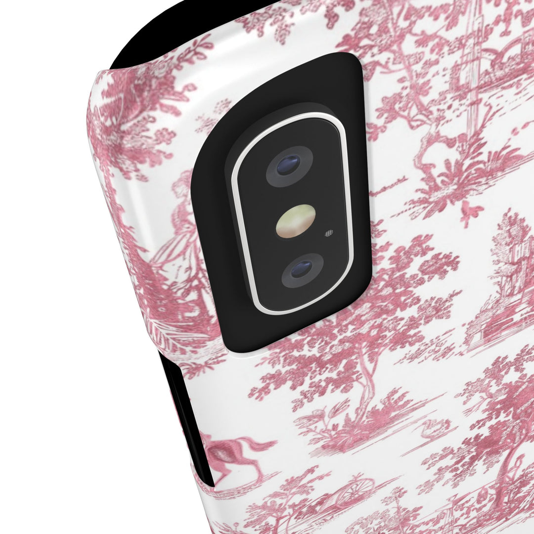 Slim Personalized Slim Pink Vintage French Toile Cute Phone Cases for Iphone 16 Pro Max | iPhone 15 Case | iPhone 15 Pro Max Case, Iphone 14, Iphone 14 Pro Max, Iphone 13 12 11 8 7 - Studio40ParkLane