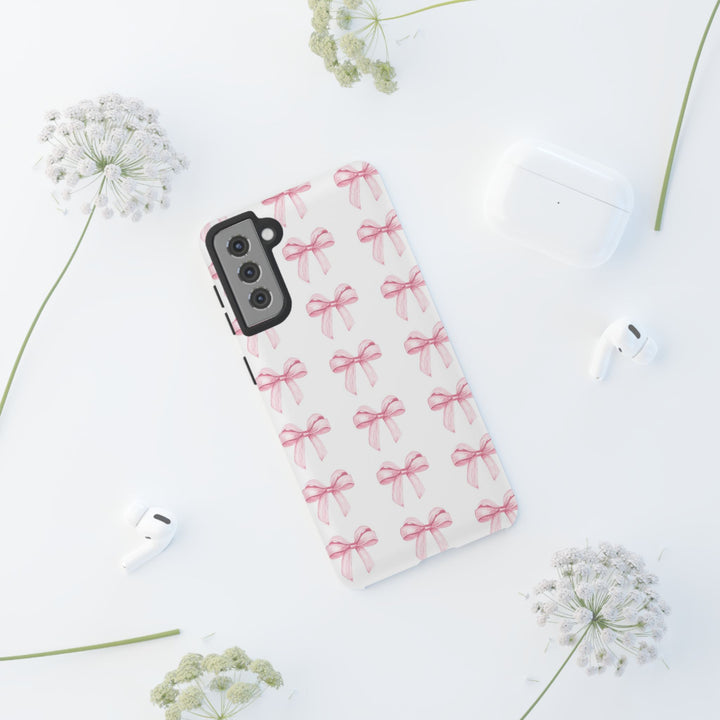 Pink Bows Cute Phone Case, for IPhone 16 Pro Max | Iphone 15, Iphone 14, IPhone 13 Case, 11 8 7, Samsung Galaxy S24, S23, S22, S21, 2 Layer Protection - Studio40ParkLane