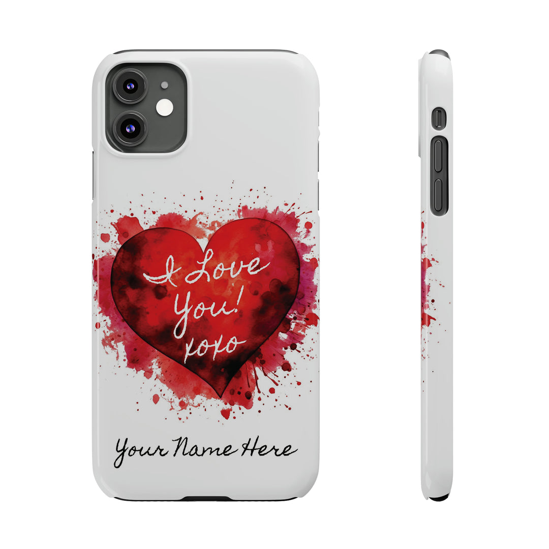 Slim Personalized Slim Cute iPhone Cases - | iPhone 15 Case | iPhone 15 Pro Max Case, Iphone 14 Case, Iphone 14 Pro Max, Iphone 13, Valentine Heart Love - Studio40ParkLane