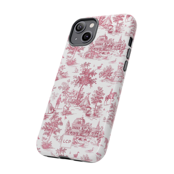 Personalized Custom French Toile Tough Cute Phone Case For Apple iPhone 18, 17, 16, 15 14, Pro Max, Samsung Galaxy S26, S25, S24 Plus Ultra