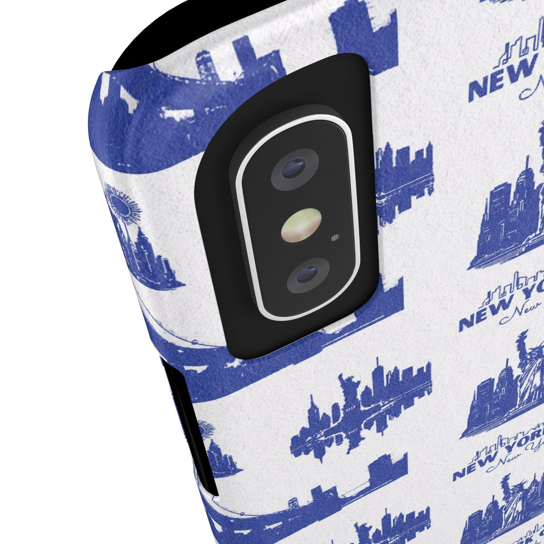 Slim New York Skyline Blue Collage Coquette Gift for Her Cute Phone Cases for Iphone 16 Pro Max | iPhone 15 Case | iPhone 15 Pro Max Case, Iphone 14, Iphone 14 Pro Max, Iphone 13 12 11 8 7 - Studio40ParkLane