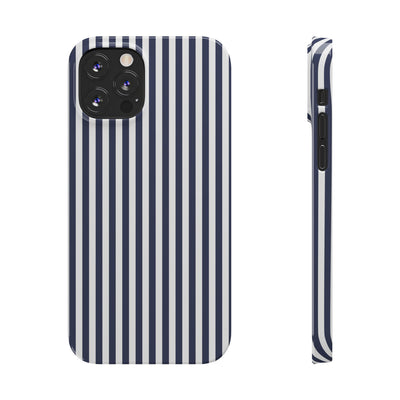 Slim Navy Blue Striped Cute Phone Case for Iphone 16 - | iPhone 15 Pro Max Case | iPhone 14 Case Iphone 13 12 11 10 9 8 7 XS X Gift for Her - Studio40ParkLane