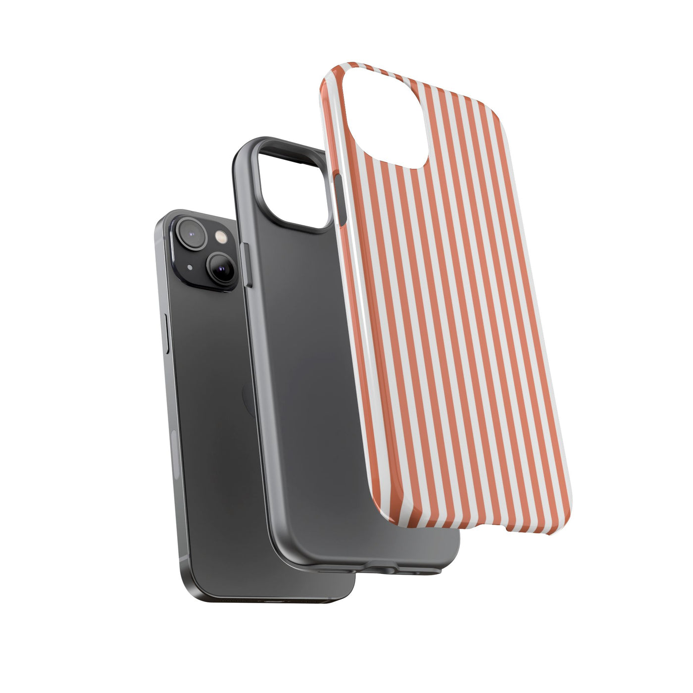 Tough Premium Peach Stripes Phone Case Gift for Her - For Apple iPhone 16 Pro Max 16e iPhone 15 Pro iPhone Iphone 14 Plus 13 Pro 12 SE XR - Studio40ParkLane