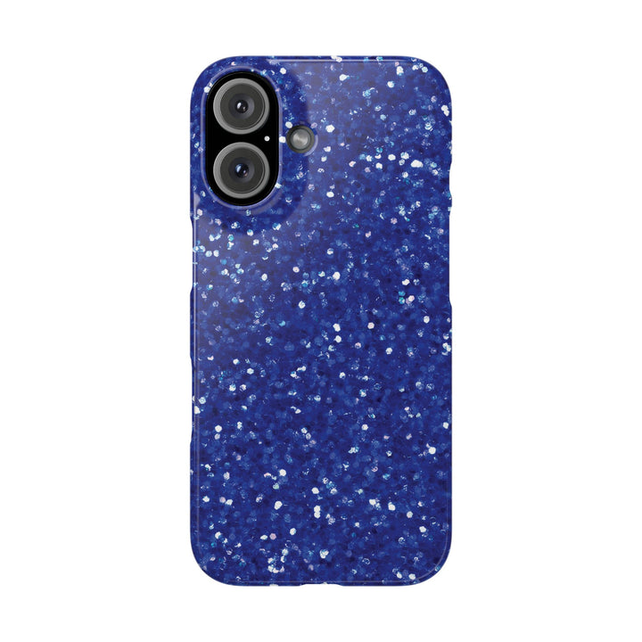 Slim Blue Muted Faux Play on Glitter Effect Cute Phone Cases for Iphone 16 Pro Max | iPhone 15 Case | iPhone 15 Pro Max Case, Iphone 14, Iphone 14 Pro Max, Iphone 13 12 11 8 7 - Studio40ParkLane