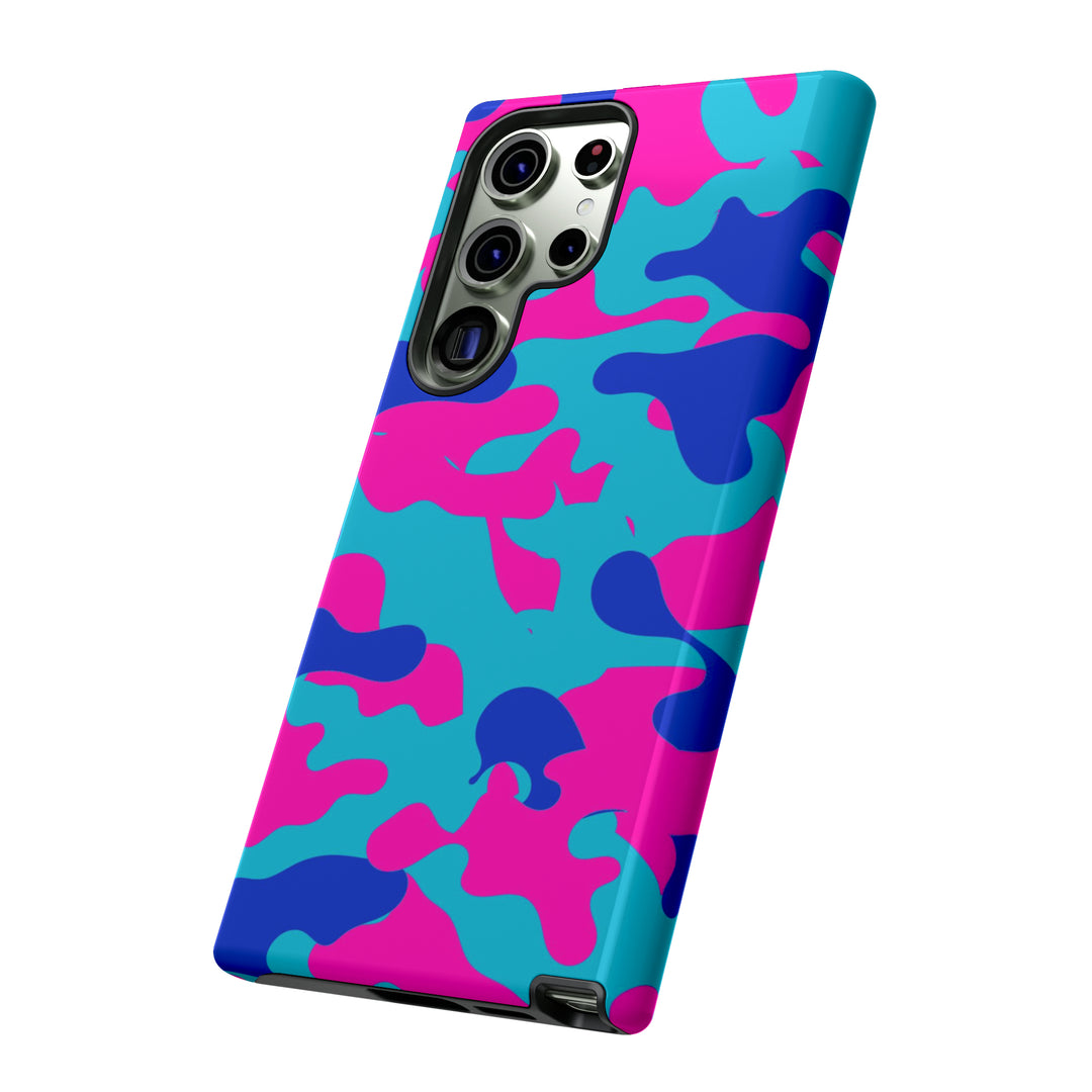 Cute Samsung Phone Case | Aesthetic Samsung Phone Case | Galaxy S23, S22, S21, S20 | Blue Pink Camouflage, Protective Phone Case - Studio40ParkLane
