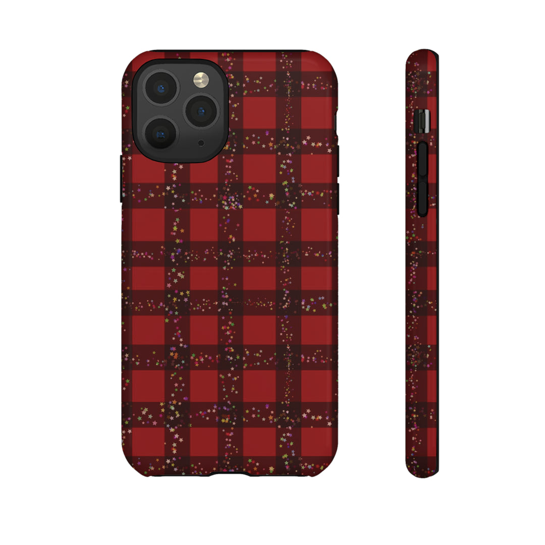 Cute IPhone Case | iPhone 15 Case | iPhone 15 Pro Max Case, Iphone 14 Case, Iphone 14 Pro Max Case IPhone Case for Art Lovers, Red Festive Plaid - Studio40ParkLane