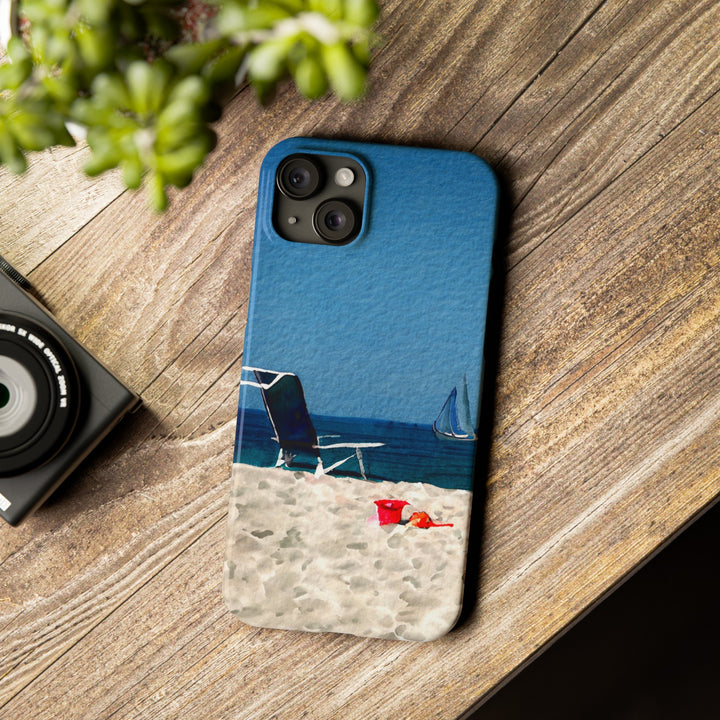 Slim Cute Phone Cases for Iphone - | iPhone 15 Case | iPhone 15 Pro Max Case, Iphone 14 Case, Iphone 14 Pro Max, Iphone 13, Summer Beach Chair Watercolor - Studio40ParkLane