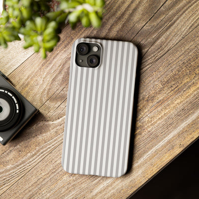 Slim Light Grey Striped Cute Phone Case for Iphone 16 - | iPhone 15 Pro Max Case | iPhone 14 Case Iphone 13 12 11 10 9 8 7 Gift for Her - Studio40ParkLane