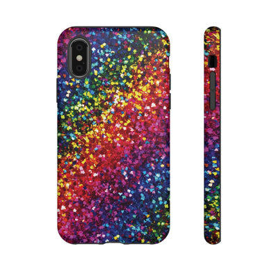 Faux Chic Play on Glitter Effect Cute Phone Case, for IPhone 16 pro Max | Iphone 15, Iphone 14, IPhone 13 Case, 11 8 7, Samsung Galaxy S24, S23, S22, S21, 2 Layer Protection