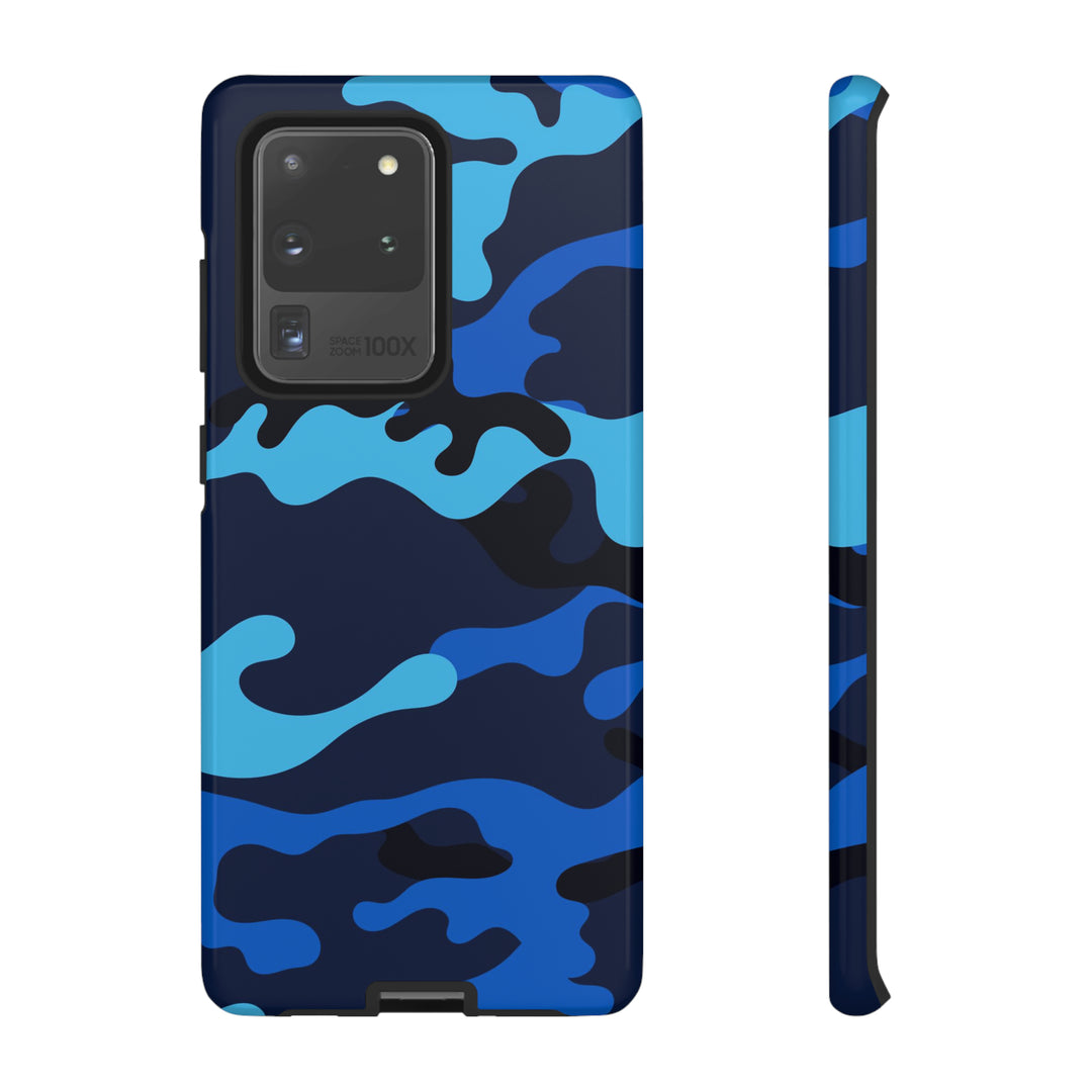 Cute Samsung Phone Case | Aesthetic Samsung Phone Case | Galaxy S23, S22, S21, S20 | Blue Camouflage, Protective Phone Case - Studio40ParkLane