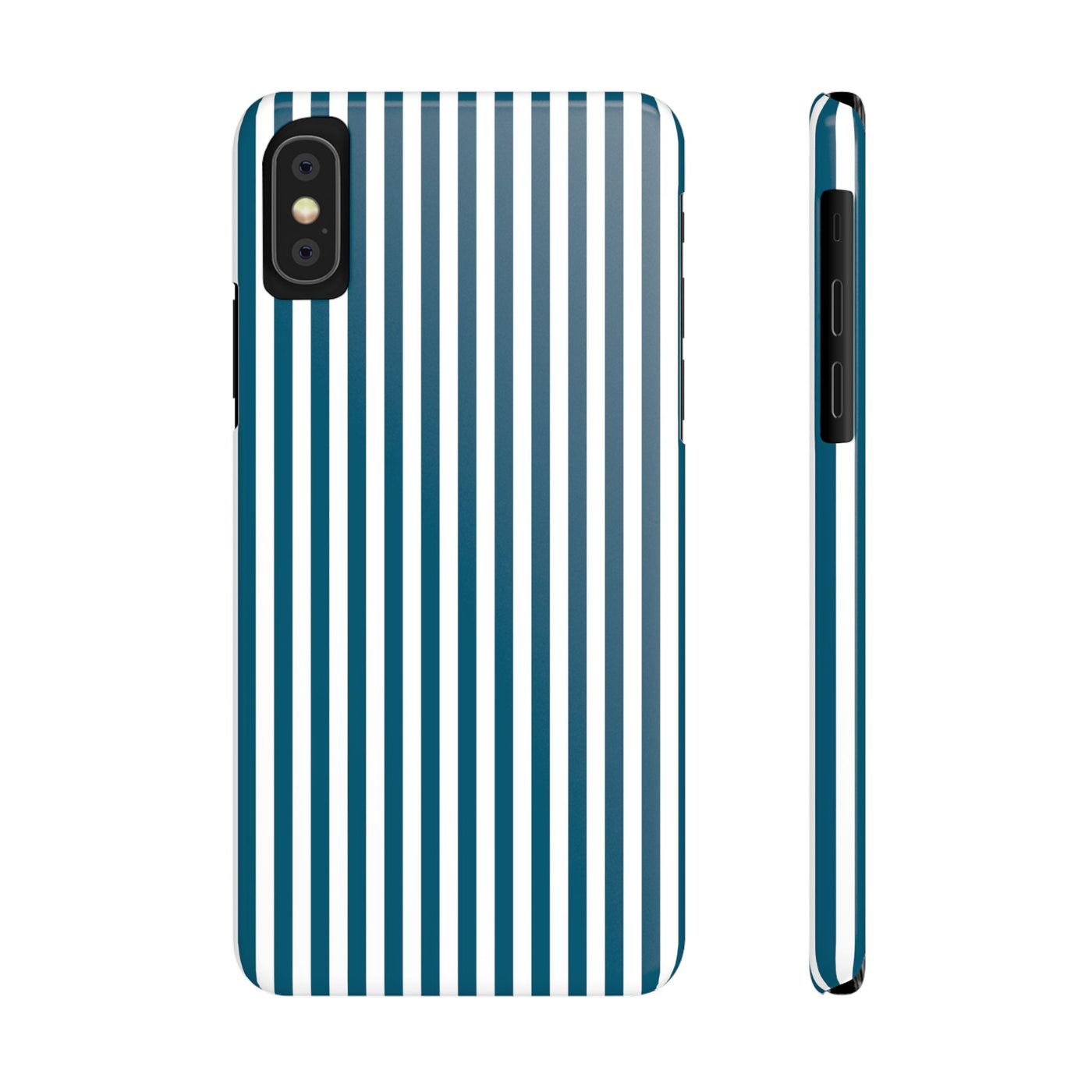 Slim Teal Blue Striped Cute Phone Case for Iphone 16 - | iPhone 15 Pro Max Case | iPhone 14 Case Iphone 13 12 11 10 9 8 7 X XS Gift for Her - Studio40ParkLane