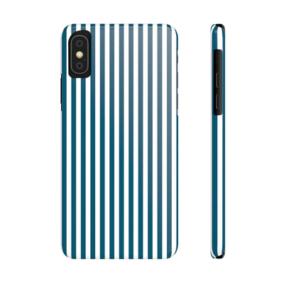 Slim Teal Blue Striped Cute Phone Case for Iphone 16 - | iPhone 15 Pro Max Case | iPhone 14 Case Iphone 13 12 11 10 9 8 7 X XS Gift for Her - Studio40ParkLane