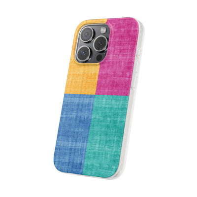 Cute Flexi Phone Cases, Abstract Colored Blocks, Compatible with Samsung Galaxy S23, Samsung S22, Samsung S21, Samsung S20, Galaxy S20 Ultra