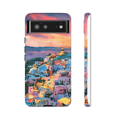 Impact Resistant, Greek Sunset, Cute Phone Cases for Samsung S24, S23, S22, S21, IPhone 15 pro Iphone 14 pro Iphone 13 IPhone 12 Iphone 11