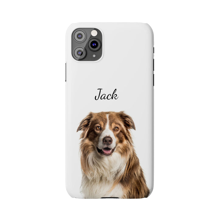 Slim Custom Personalized Pet Phone Cases Dog Phone Cases Cat Phone Cases for Iphone 16, 15, 14, 13, 12, 11, 8, 7 Custom Name Personalized Phone Case - Studio40ParkLane
