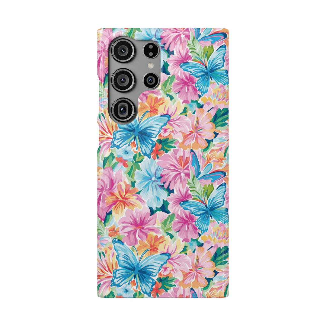 Sleek Snap Butterflies Flowers Cute Phone Case for iPhone 16 15 14 13 12 11 X Xs Max Xr Pro Plus Samsung Galaxy S24 S23 S22 S21 S20 Ultra