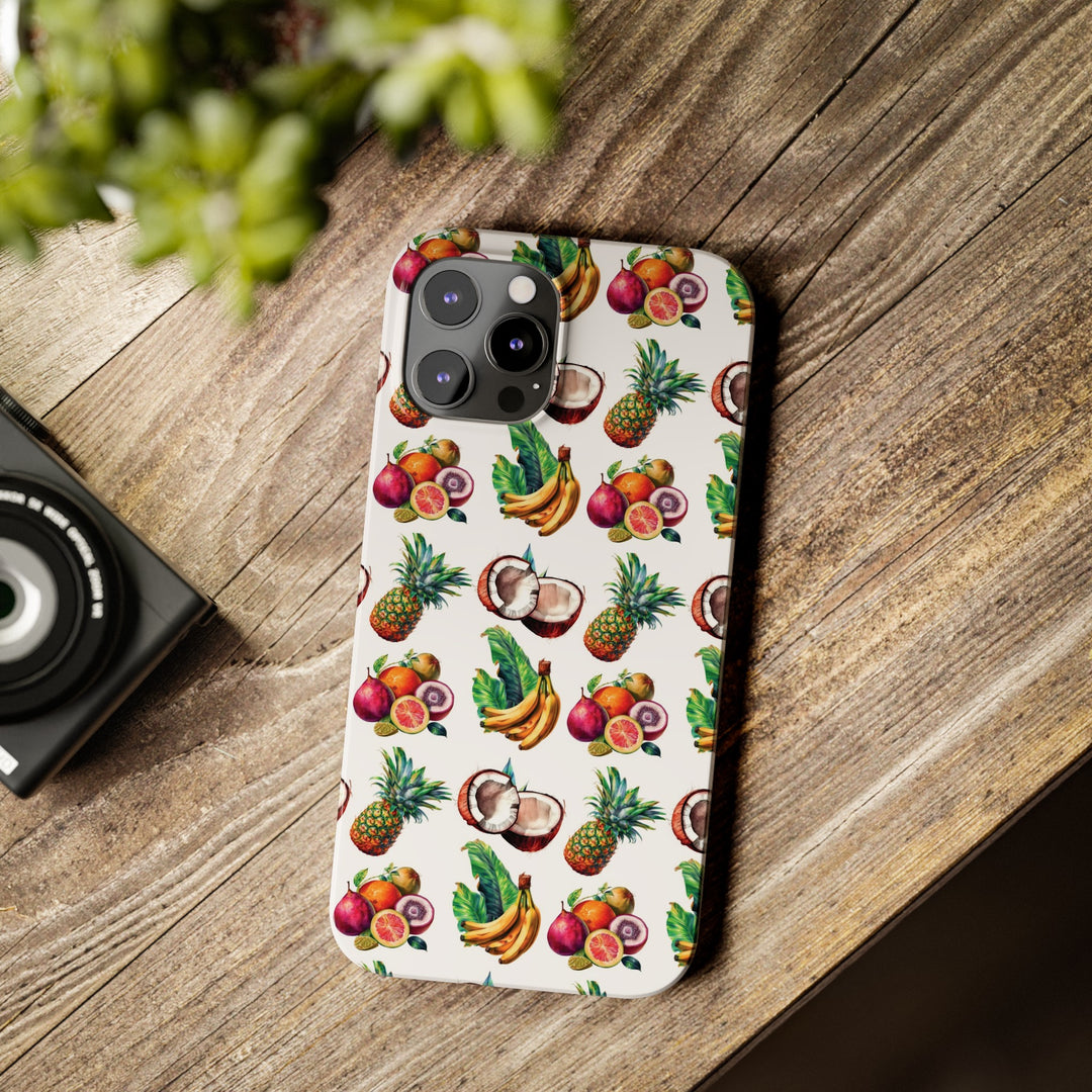 Slim Cute Phone Cases for Iphone - | iPhone 15 Case | iPhone 15 Pro Max Case, Iphone 14 Case, Iphone 14 Pro Max, Iphone 13, Tropical Summer Fruit - Studio40ParkLane