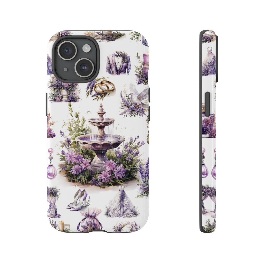 Impact Resistant, Lavender Wedding, Cute Phone Cases for Samsung S24, S23, S22, S21, IPhone 15 pro Iphone 14 pro Iphone 13 IPhone 12 Iphone 11 - Studio40ParkLane