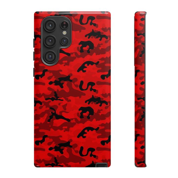 Impact Resistant, Red Camo Camouflage, Cute Phone Cases for Samsung S24, S23, S22, S21, IPhone 15 pro Iphone 14 pro Iphone 13 IPhone 12 Iphone 11 - Studio40ParkLane