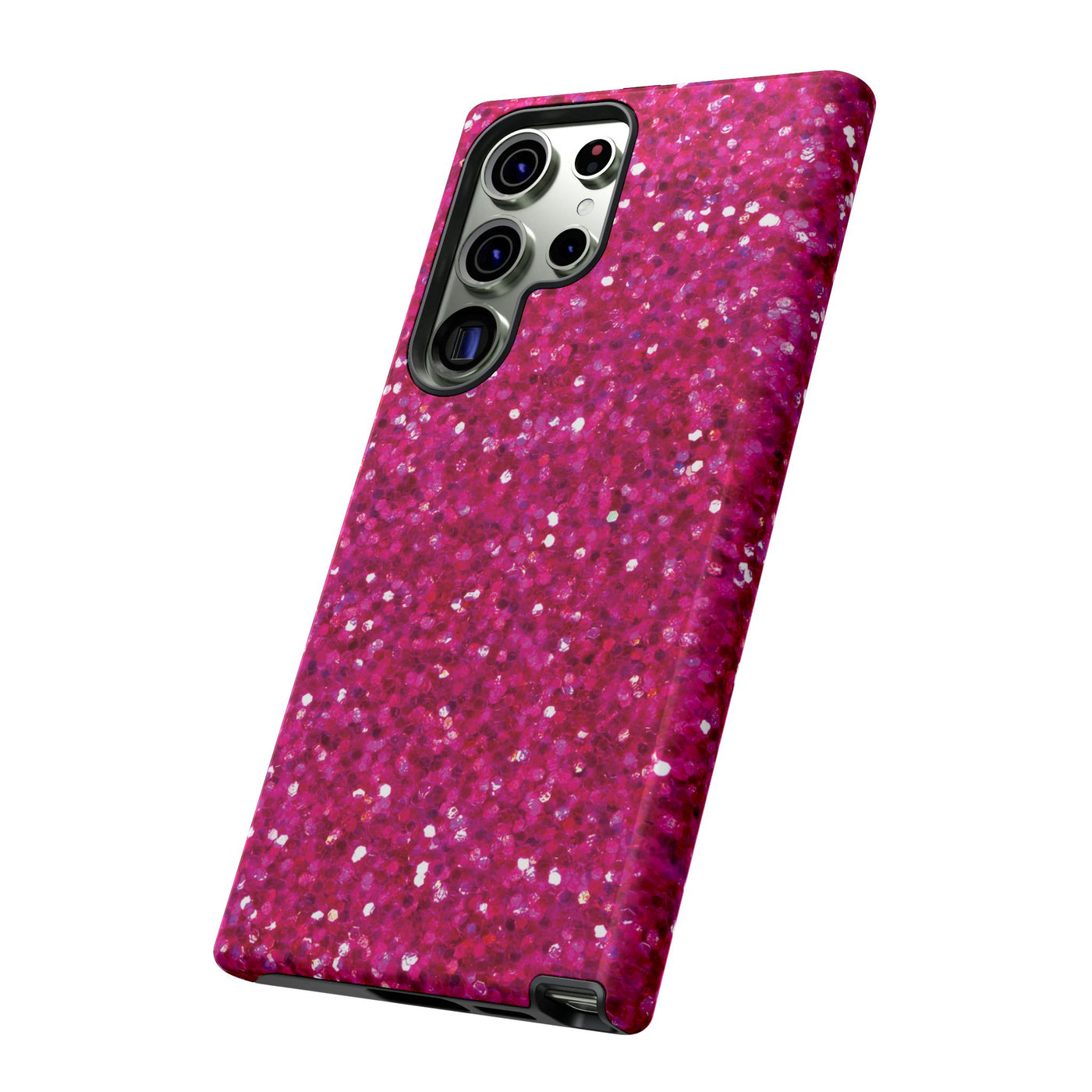 Faux Muted Pink Play on Glitter Effect Cute Phone Case, for IPhone 16 pro Max | Iphone 15, Iphone 14, IPhone 13 Case, 11 8 7, Samsung Galaxy S24, S23, S22, S21, 2 Layer Protection