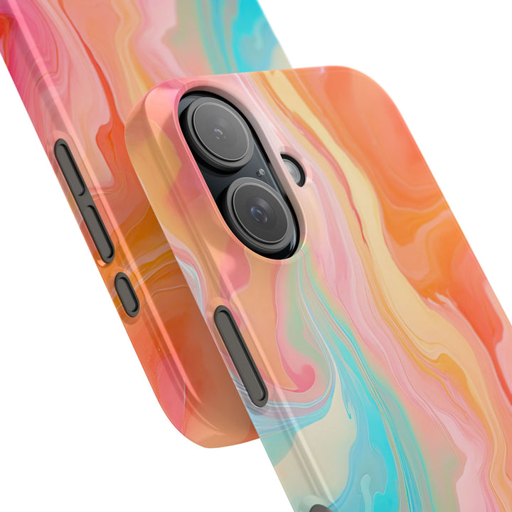 Slim Blue Pink Orange Marbled Cute Phone Cases for Iphone 16 Pro Max | iPhone 15 Case | iPhone 15 Pro Max Case, Iphone 14, Iphone 14 Pro Max, Iphone 13 12 11 8 7 - Studio40ParkLane