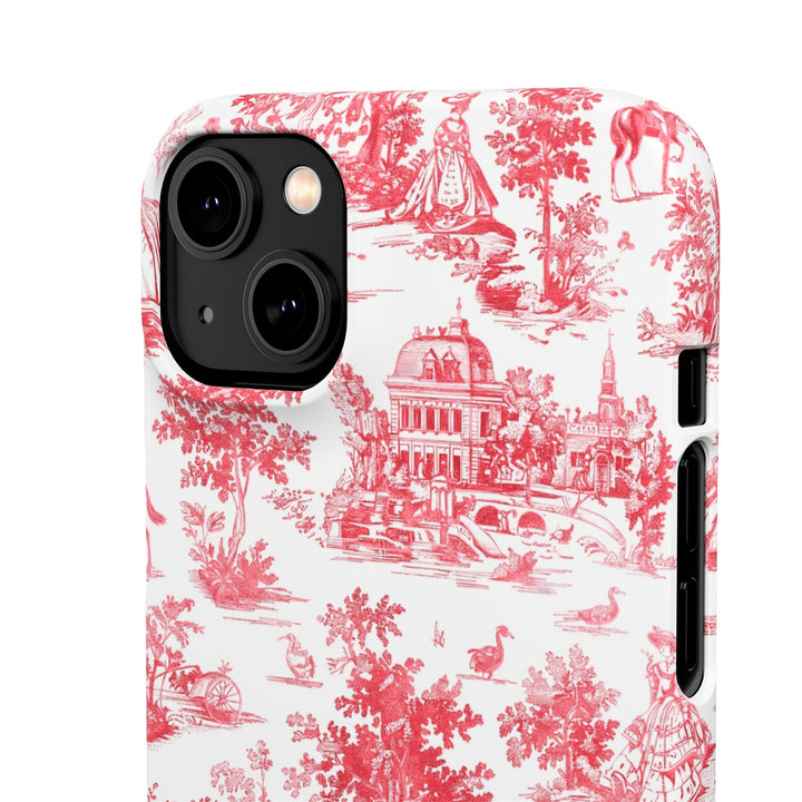 Snap French Toile Personalized Initial Custom Gift for Her Cute Phone Cases for Samsung S24, S23, S22, S21, S20, Plus and Ultra and Iphone, 16, 15, 14, 13, 12, 11. 10 - Studio40ParkLane