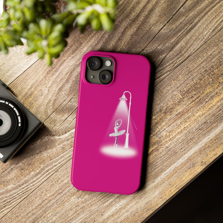 Slim Pink Ballet Dancer Spotlight Gift for Her Cute Phone Cases for Iphone 16 Pro Max | iPhone 15 Case | iPhone 15 Pro Max Case, Iphone 14, 13, 12, 11, 10, 8, 7 - Studio40ParkLane