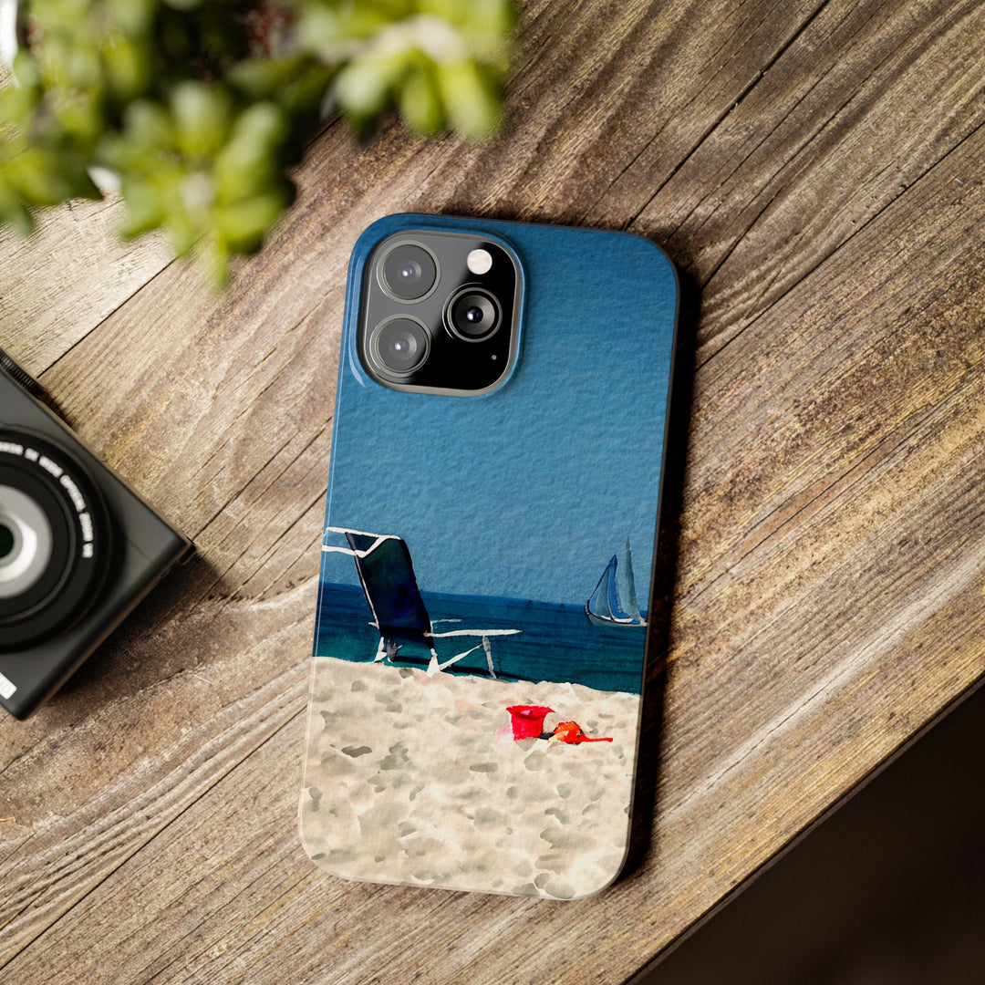Slim Cute Phone Cases for Iphone - | iPhone 15 Case | iPhone 15 Pro Max Case, Iphone 14 Case, Iphone 14 Pro Max, Iphone 13, Summer Beach Chair Watercolor - Studio40ParkLane