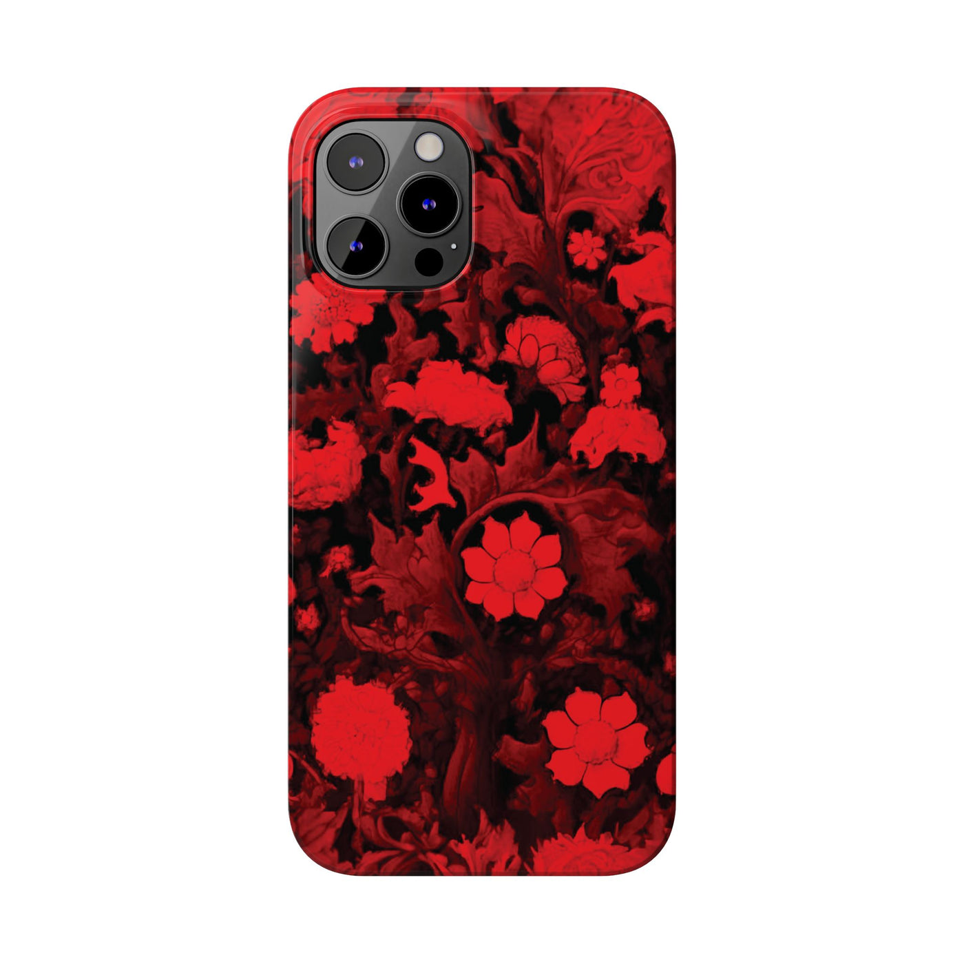 Slim Cute Phone Cases for Iphone - | iPhone 15 Case | iPhone 15 Pro Max Case, Iphone 14 Case, Iphone 14 Pro Max, Iphone 13, Red Flowers