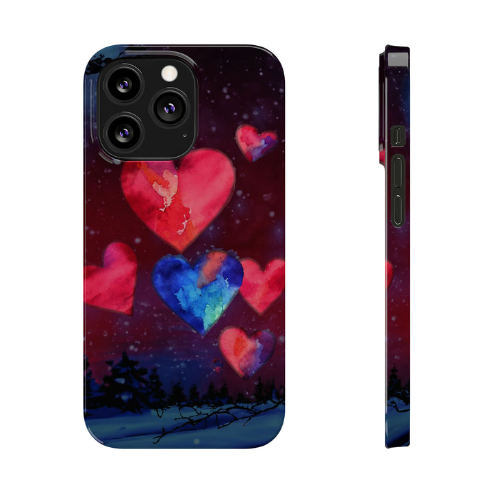 Slim Cute Phone Cases for Iphones - | iPhone 15 Case | iPhone 15 Pro Max Case, Iphone 14 Case, Iphone 14 Pro Max, Iphone 13, Night Sky Hearts Love - Studio40ParkLane
