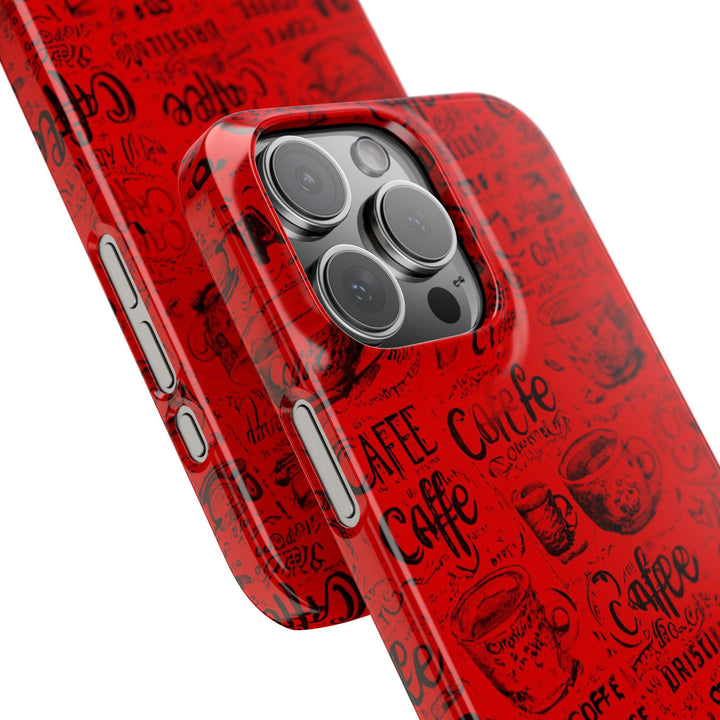 Slim Cute Phone Cases for Iphone - | iPhone 15 Case | iPhone 15 Pro Max Case, Iphone 14 Case, Iphone 14 Pro Max, Iphone 13, Red Black Coffee - Studio40ParkLane