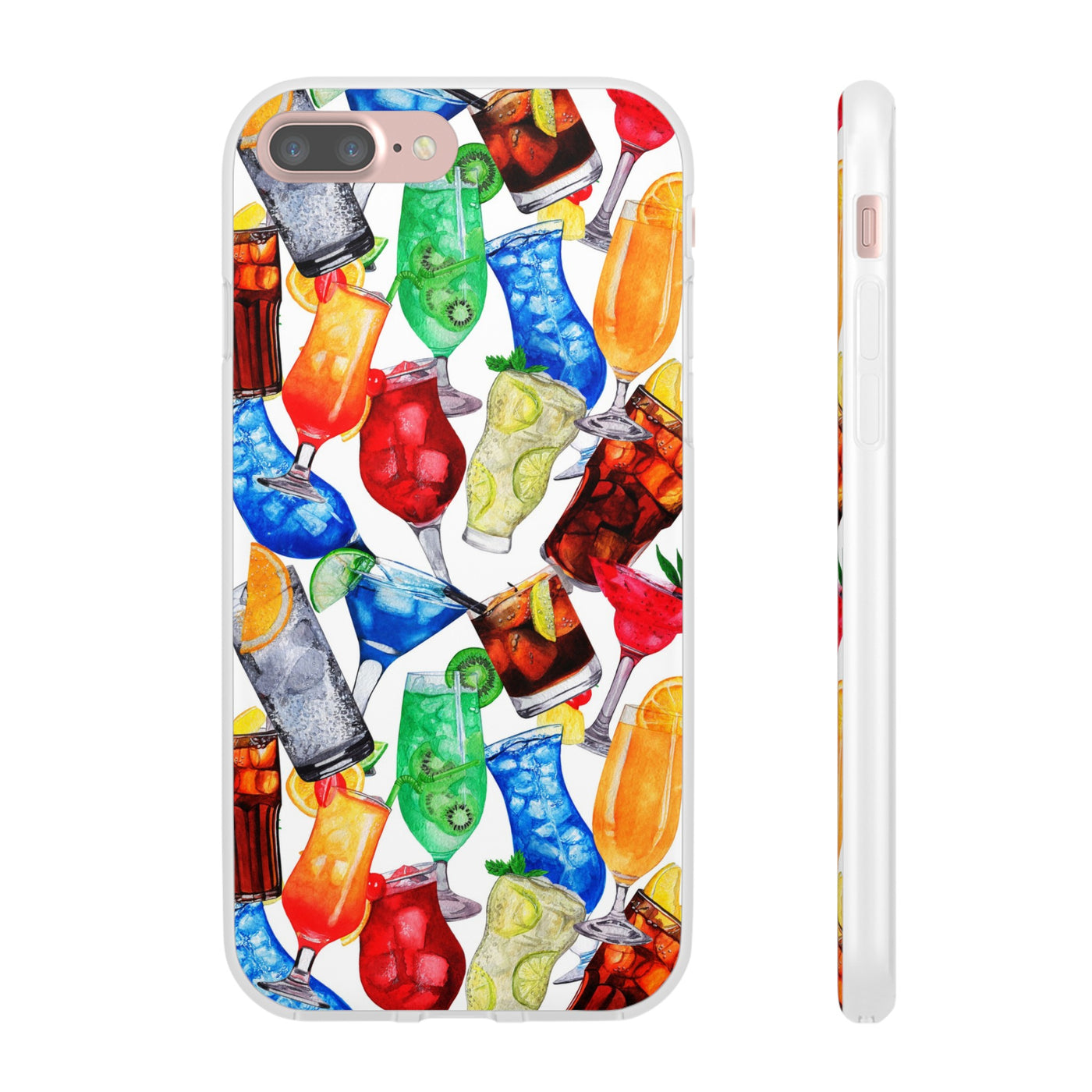 Cute Flexi Phone Cases, For Iphones and Samsung Galaxy Phones, Tropical Summer Fruit Cocktails, Galaxy S23 Phone Case, Samsung S22 Case, Samsung S21, Iphone 15, Iphone 14, Iphone 13