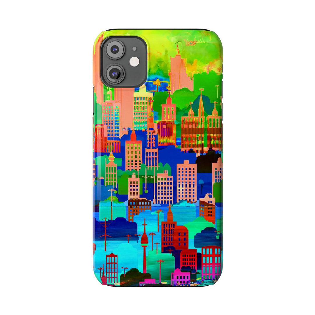 Slim Cute Phone Cases for Iphone - | iPhone 15 Case | iPhone 15 Pro Max Case, Iphone 14 Case, Iphone 14 Pro Max, Iphone 13, Summer City Skyline - Studio40ParkLane