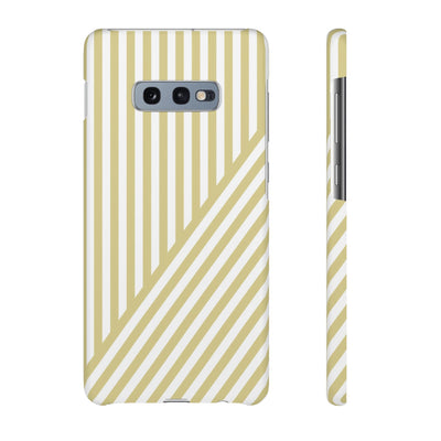 Aesthetic Yellow Beige Stripes Cute Phone Case Sleek Snap - For iPhone 17 Pro Max iPhone 16 Pro iPhone 15 Iphone 14 Plus 13 Pro 12 11 10 Gift