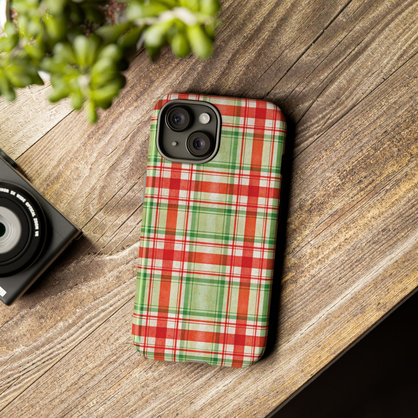 Aesthetic Tough Red Green Checkered Premium Phone Case - For iPhone 17 Pro Max iPhone 16 Pro iPhone 15 Iphone 14 Plus 13 Pro 12 11 10 XR XS - Studio40ParkLane