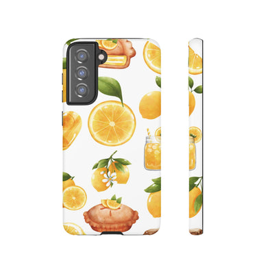 Impact Resistant, Lemon Fruit Pie, Cute Phone Cases for Samsung S24, S23, S22, S21, IPhone 15 pro Iphone 14 pro Iphone 13 IPhone 12 Iphone 11