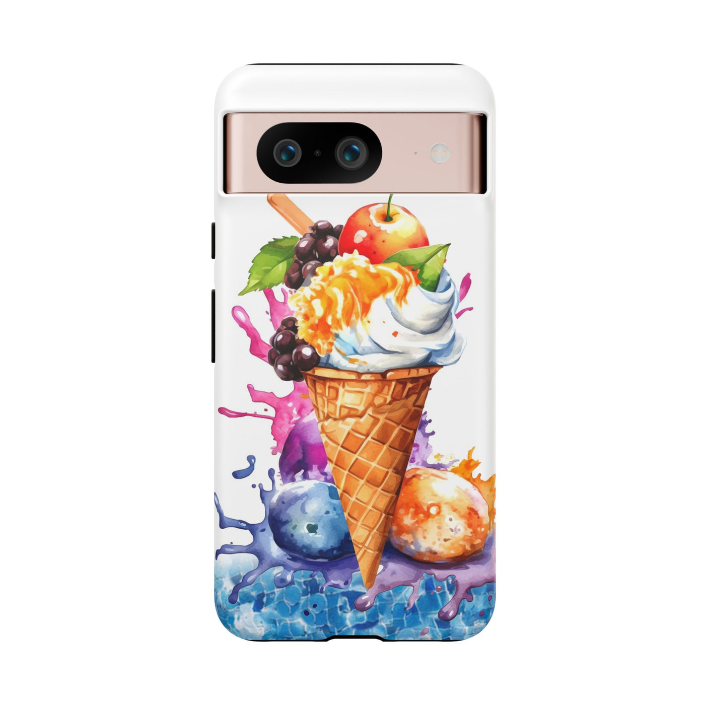 Impact Resistant, Summer Ice Cream Cone, Cute Phone Cases for Samsung S24, S23, S22, S21, IPhone 15 pro Iphone 14 pro Iphone 13 IPhone 12 Iphone 11