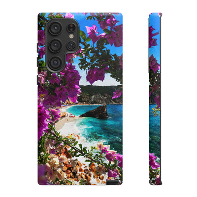 Impact Resistant, Bougainvillea Seaview, Cute Phone Cases for Samsung S24, S23, S22, S21, IPhone 15 pro Iphone 14 pro Iphone 13 IPhone 12 Iphone 11