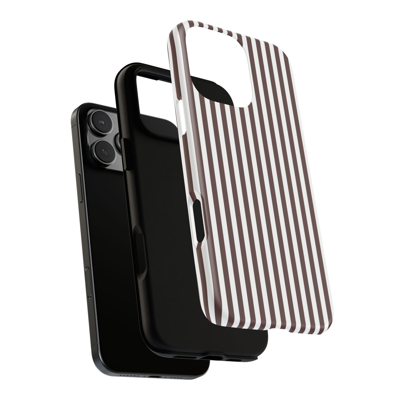 Tough Premium Brown Stripes Phone Case Gift for Her - For Apple iPhone 16 Pro Max 16e iPhone 15 Pro iPhone Iphone 14 Plus 13 Pro 12 SE XR - Studio40ParkLane